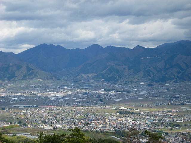 クリックすると拡大。甲州市方面